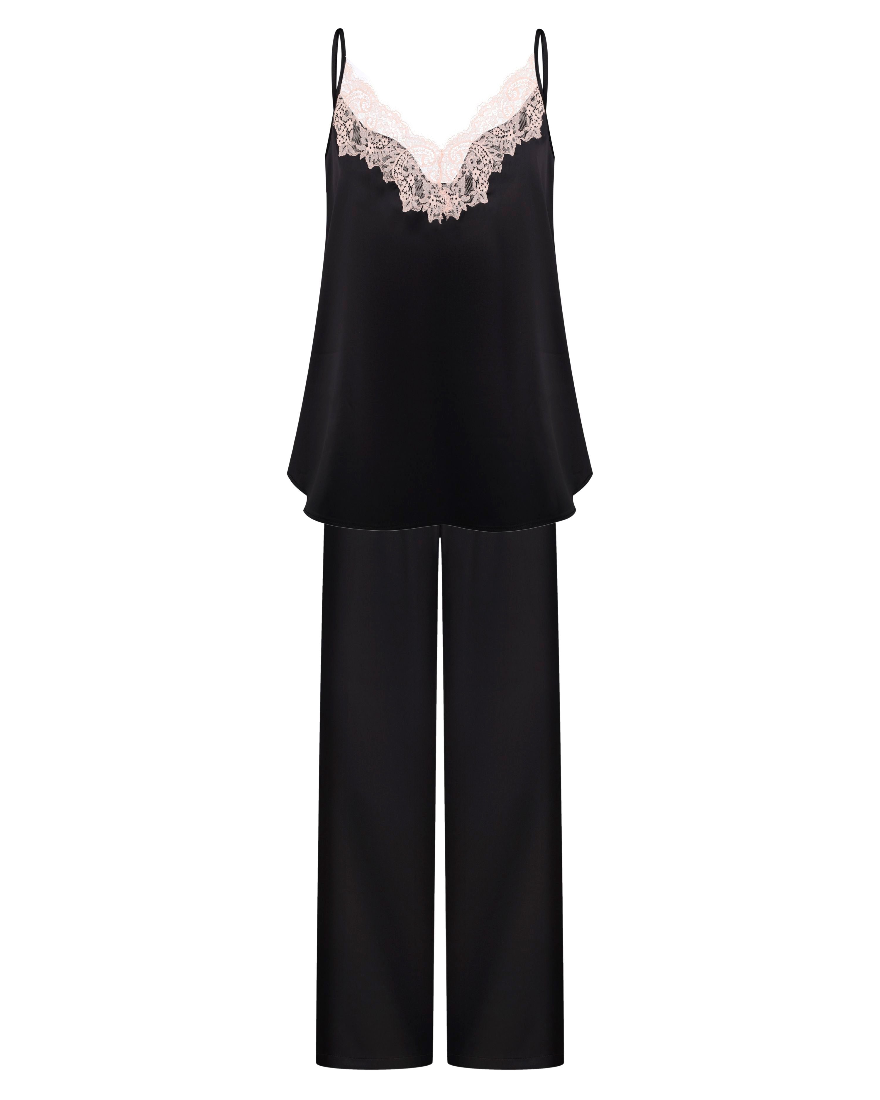 Satin camisole Pajama S03421 black