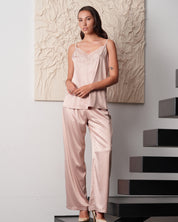 Satin camisole Pajama S03421 rose gold