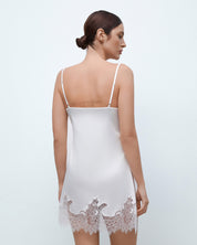 Satin Chemise spaghetti strap S03422 white