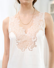 Satin Chemise spaghetti strap S03422 white