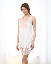Satin Chemise spaghetti strap S03422 white