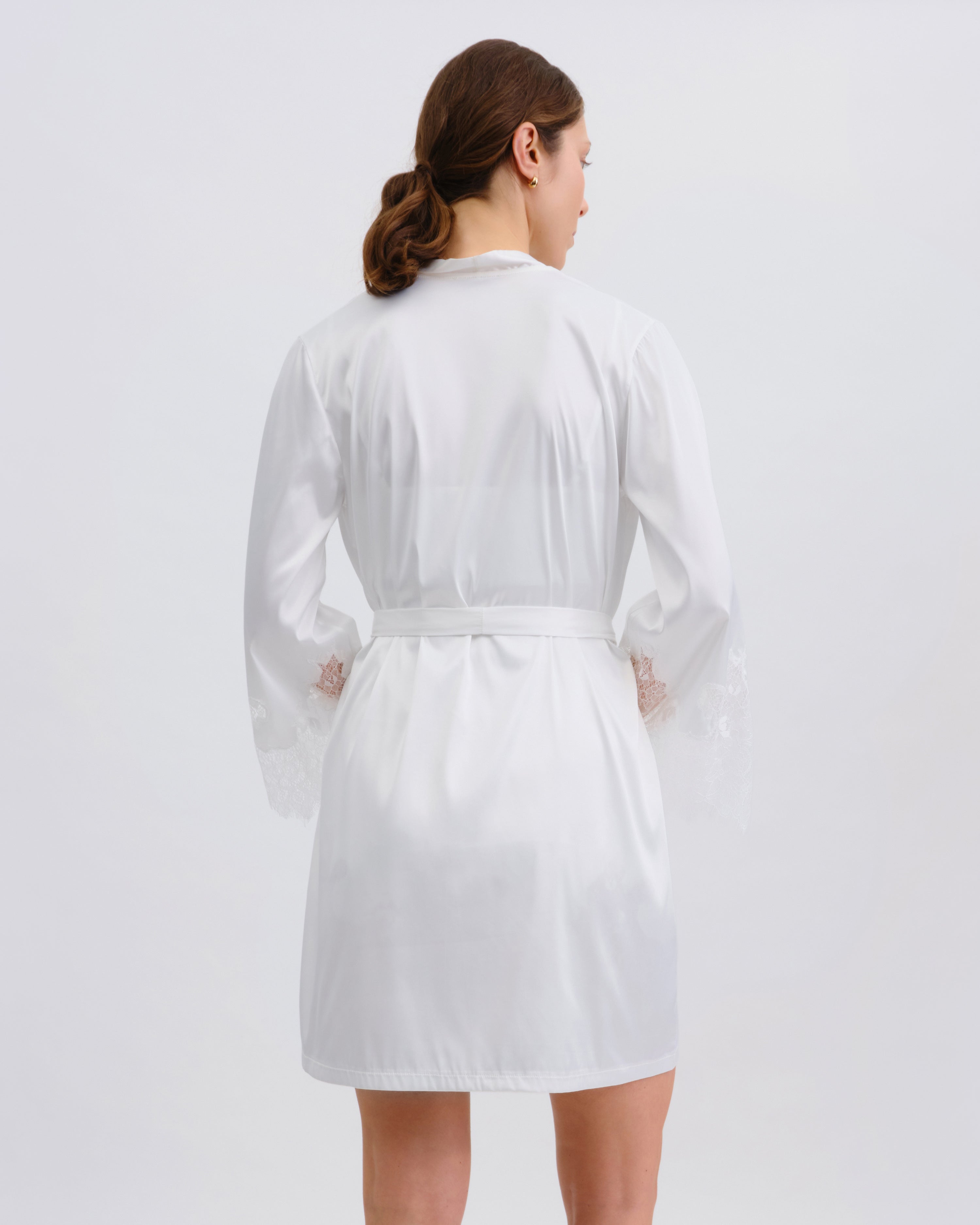 Satin mini Robe S03423 white