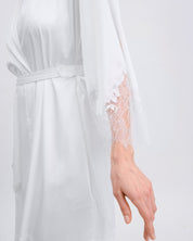 Satin mini Robe S03423 white