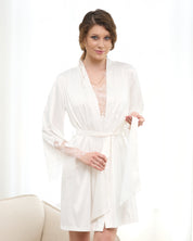 Satin mini Robe S03423 white