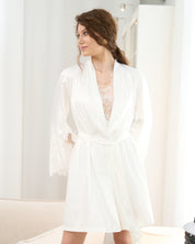 Satin mini Robe S03423 white