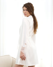 Satin mini Robe S03423 white