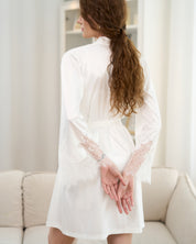 Satin mini Robe S03423 white